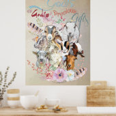 ヤギ絵を描の | 神の大切贈り物GetYerGoat™ ポスター (キッチン)