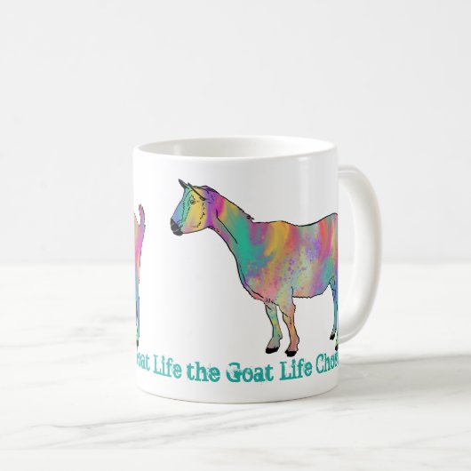 ヤギ絵を描ライフプおもしろいラッシュヤギ動物芸術 コーヒーマグカップ (正面右)