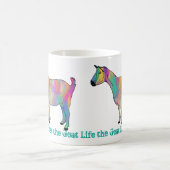 ヤギ絵を描ライフプおもしろいラッシュヤギ動物芸術 コーヒーマグカップ (中央)