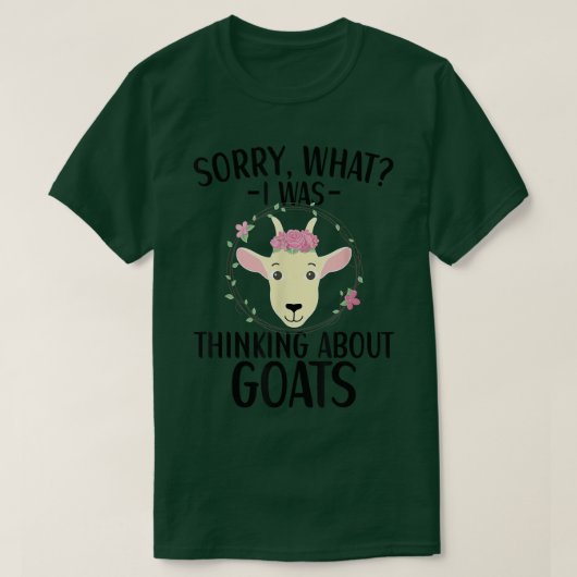 ヤギ考えるヤギのアパレル農家 Tシャツ (デザイン正面)