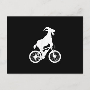 ヤギ自転車ライダーヤギおもしろい恋人グラフィック シーズンポストカード
