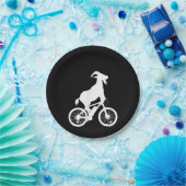 ヤギ自転車ライダーヤギおもしろい恋人グラフィック ペーパープレート (パーティー)