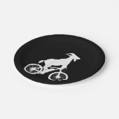 ヤギ自転車ライダーヤギおもしろい恋人グラフィック ペーパープレート (アングル)