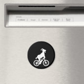 ヤギ自転車ライダーヤギおもしろい恋人グラフィック マグネット (インサイチュ (食洗機))