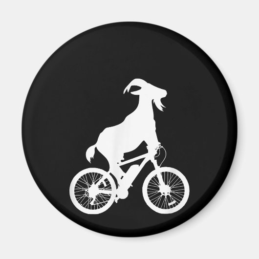 ヤギ自転車ライダーヤギおもしろい恋人グラフィック マグネット (正面)