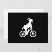 ヤギ自転車ライダーヤギおもしろい恋人グラフィック 案内ポストカード (正面/裏面)