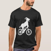 ヤギ自転車ライダーヤギおもしろい恋人グラフィック Tシャツ (正面)