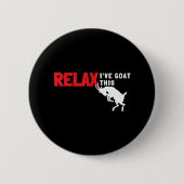 ヤギ落ち着いた農家リラックスファームヤギにこれを 缶バッジ (正面)
