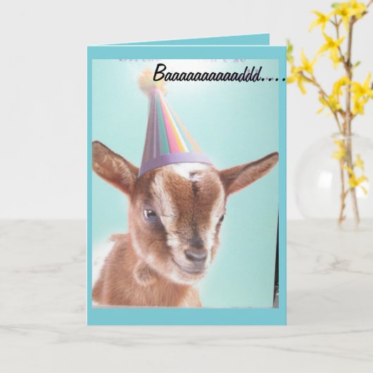 ヤギ誕生日カード カード (黄色い花)