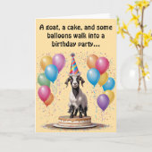 ヤギ誕生日サプライズおもしろい- & Witty カード (黄色い花)