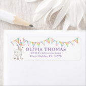 ヤギ誕生日パーティーウォーターカラー住所 シール (インサイチュ)