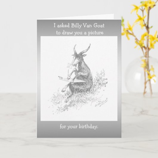 ヤギ誕生日 カード (黄色い花)