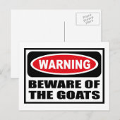 ヤギ警告ツのはがきに用心せよ ポストカード (正面/裏面)