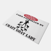 ヤギ警告レディがパテ熱狂するロールした ドアマット (アングル)