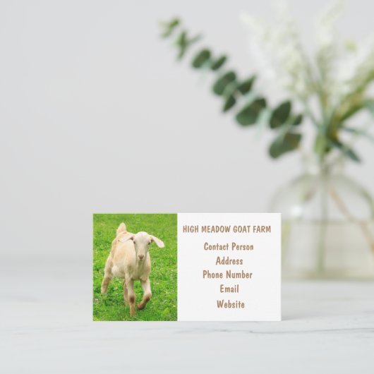 ヤギ農園 名刺 (スタンド正面)