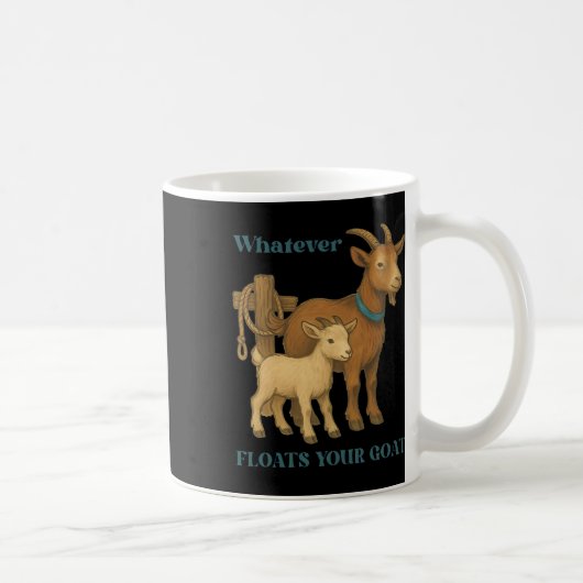 ヤギ農場の動物が浮かぶもの _1 コーヒーマグカップ (右)