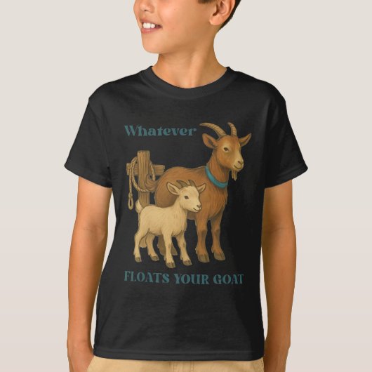 ヤギ農場の動物が浮かぶもの _1 Tシャツ (正面)