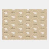 ヤギ農場動物パターンカスタム誕生日名 ラッピングペーパーシート (正面2)