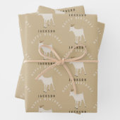 ヤギ農場動物パターンカスタム誕生日名 ラッピングペーパーシート (インサイチュ)