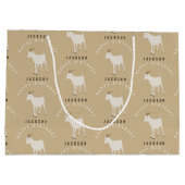 ヤギ農場動物パターンカスタム誕生日名 ラージペーパーバッグ (裏面)