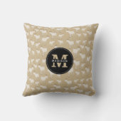 ヤギ農場動物模様モノグラム クッション (裏面)