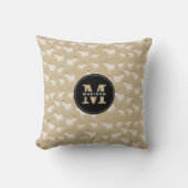 ヤギ農場動物模様モノグラム クッション (正面)