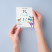 ヤギ農場動物誕生日パーティー予算 チラシ (手)