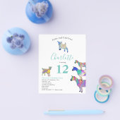 ヤギ農場動物誕生日パーティー予算 チラシ (シングル)