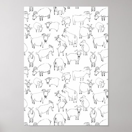 ヤギ遊ズ – 透明 ポスター (正面)