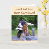 ヤギ間抜け誕生日 カード (黄色い花)