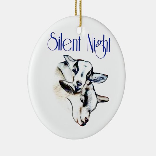 ヤギ静かのクリスマスオーナメント セラミックオーナメント (右)