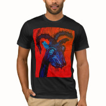 ヤギ頭基本ダークTシャツ