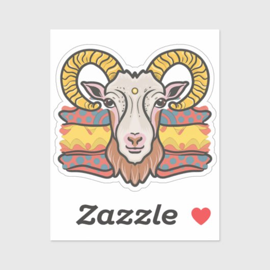 ヤギ頭 シール (シート)