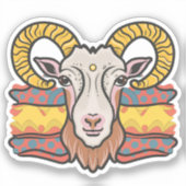 ヤギ頭 シール (正面)