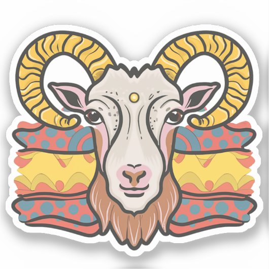 ヤギ頭 シール (正面)
