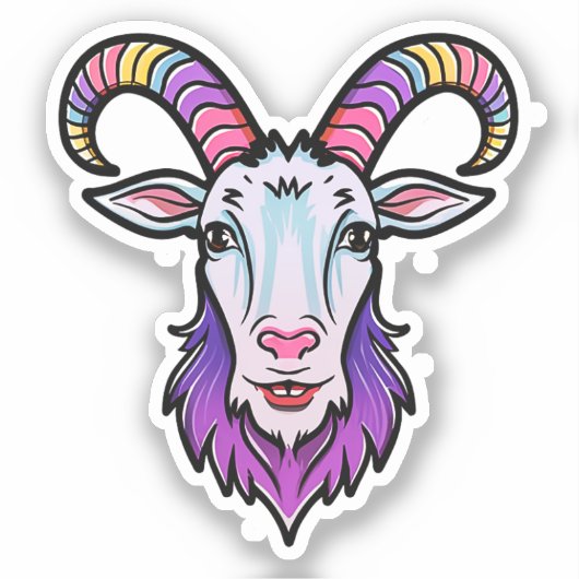 ヤギ頭 シール (正面)