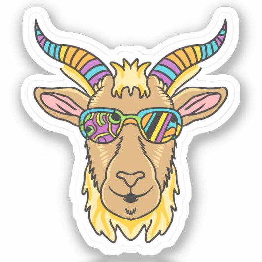 ヤギ頭 シール (正面)