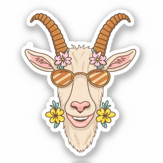 ヤギ頭 シール (正面)