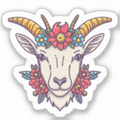 ヤギ頭 シール (正面)