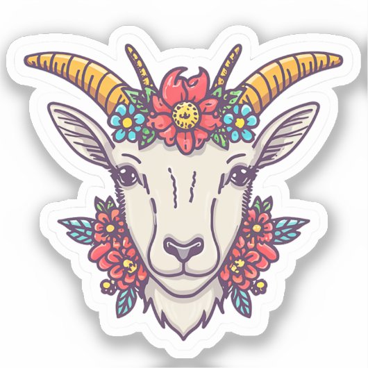 ヤギ頭 シール (正面)