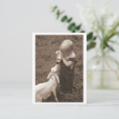 ヤギ食べ物を与えは ポストカード (スタンド正面)