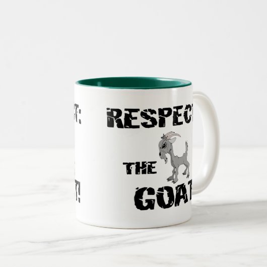 ヤギ飼養動物尊重ヤギの夫パパ ツートーンマグカップ (正面右)