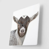 ヤギ養殖動物の写真ペカモダンブー スクエア壁時計 (傾斜)