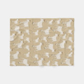 ヤギ養殖動物パターン フリースブランケット (正面(横))