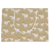 ヤギ養殖動物パターン ラージペーパーバッグ (正面)