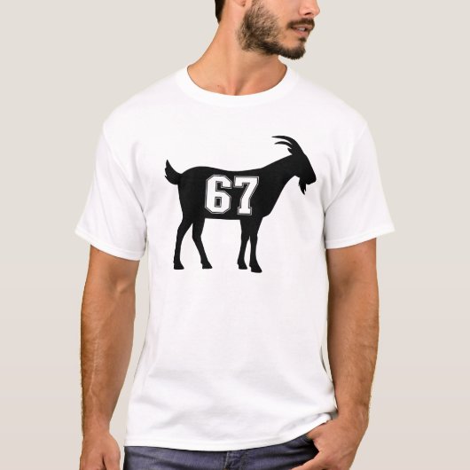 ヤギ67G.O.A.T.ナンバー67ヤギ Tシャツ (正面)