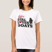 ヤギ | この女の子はヤギの乳製品バックが大好き Tシャツ (正面)