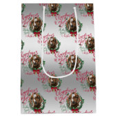 ヤギ |クリスマスウィッシュベビーヤギのキスボート ミディアムペーパーバッグ (裏面)