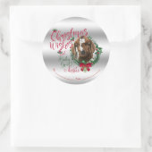 ヤギ |クリスマスウィッシュベビーヤギのキスボート ラウンドシール (バッグ)