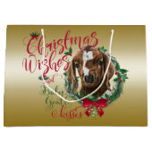 ヤギ |クリスマスウィッシュベビーヤギのキスボート ラージペーパーバッグ (正面)